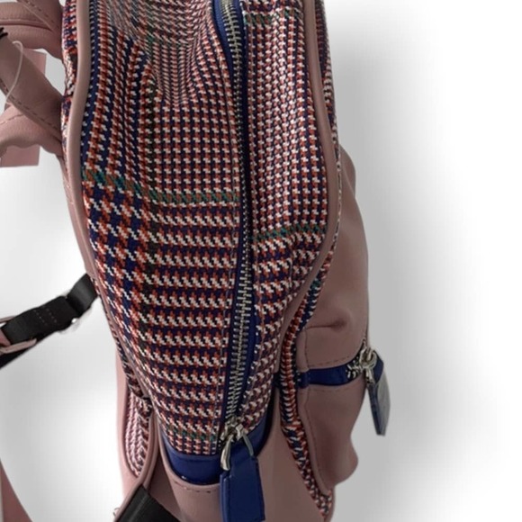 Like Dreams Houndstooth Print Mini Backpack In Blush Pink - Picture 9 of 10